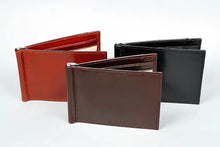 Load image into Gallery viewer, Sierra Italian Leather Money Clip Wallet - Black, cognac, and brown
