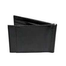 Load image into Gallery viewer, Sierra Italian Leather Money Clip Wallet - Black - Top View
