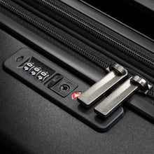Load image into Gallery viewer, Angled close up to the TSA approved 3-digit combination lock. 
