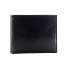 Load image into Gallery viewer, Sierra Italian Leather Billfold - Black - Front
