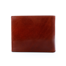 Load image into Gallery viewer, Sierra Italian Leather Billfold w/extra Page - Cognac - Back
