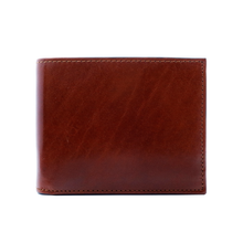 Load image into Gallery viewer, Sierra Italian Leather Billfold w/extra Page - Cognac - Front
