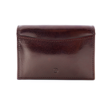 Load image into Gallery viewer, Sierra Italian Leather Gusseted Card Case - Brown - Back with Pocket
