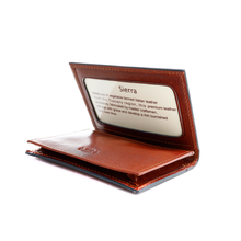 Load image into Gallery viewer, Sierra Italian Leather Gusseted Card Case - Cognac
