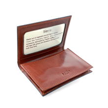 Load image into Gallery viewer, Sierra Italian Leather Gusseted Card Case - Cognac
