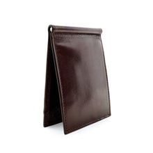 Load image into Gallery viewer, Sierra Italian Leather Money Clip Wallet - Brown -  Angled View
