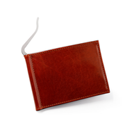 Sierra Italian Leather Money Clip Wallet - Cognac - Front with Money Clip