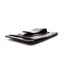 Load image into Gallery viewer, Sierra Italian Leather Money Clip Card Case - Brown -  Angled view showing Side Pocket
