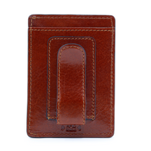 Load image into Gallery viewer, Sierra Italian Leather Money Clip Card Case - Cognac
