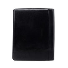 Load image into Gallery viewer, Sierra Italian Leather Letter Pad Folio - Black - Back
