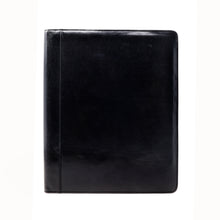 Load image into Gallery viewer, Sierra Italian Leather Letter Pad Folio - Black -  Front
