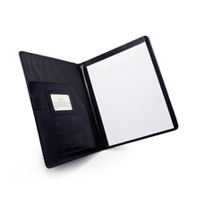 Load image into Gallery viewer, Sierra Italian Leather Letter Pad Folio - Black - Opened
