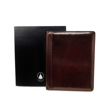 Load image into Gallery viewer, Sierra Italian Leather Letter Pad Folio - Brown -  Letter Pad Folio with Packaging
