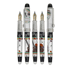 Load image into Gallery viewer, Capped and uncapped views of the white fountain pen.
