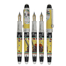 Load image into Gallery viewer, Capped and uncapped views of the yellow 
fountain pen.

