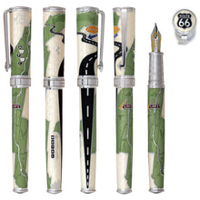 Load image into Gallery viewer, Full view of the capped and uncapped fountain pen in olive.
