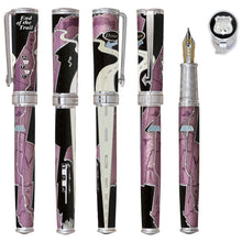 Load image into Gallery viewer, Full view of the capped and uncapped fountain pen in lavender.
