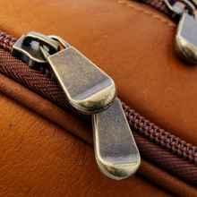 Load image into Gallery viewer, Close up to two antique brass zipper pulls
