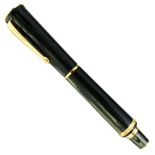 Load image into Gallery viewer, Side view of the green fountain pen with the cap on. 
