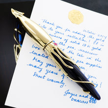 Load image into Gallery viewer, Dragon Jules Verne Solid 18K Gold Squid Limited Edition Fountain Pen w/ Rubies
