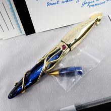 Load image into Gallery viewer, Dragon Jules Verne Solid 18K Gold Squid Limited Edition Fountain Pen w/ Rubies
