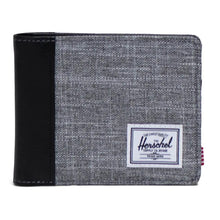 Load image into Gallery viewer, Front view of the Raven Crosshatch Hank Wallet. 
