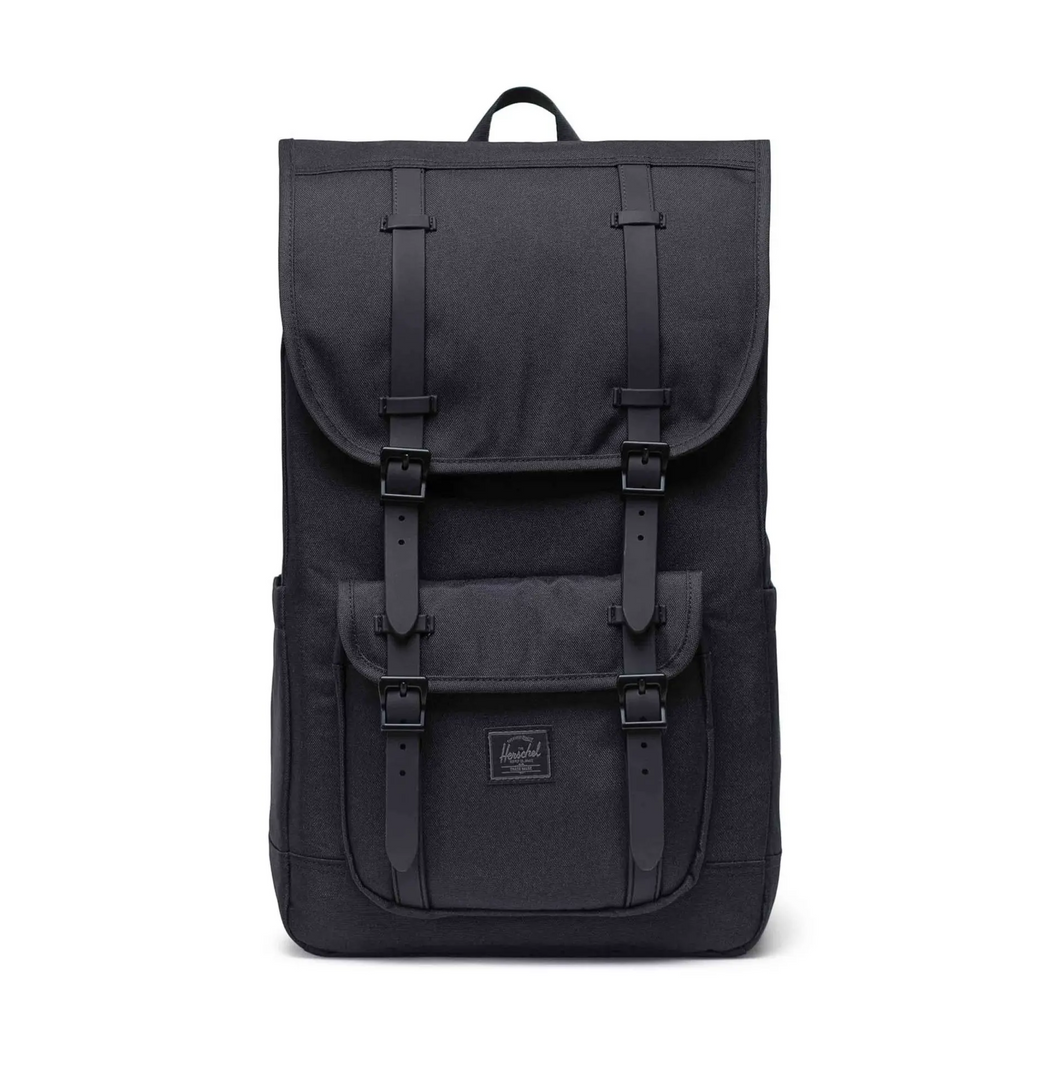 Front panel view of the backpack. 