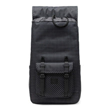 Load image into Gallery viewer, Front panel view of the backpack with the top flap pulled back. 
