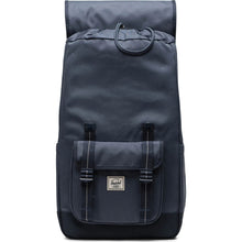 Load image into Gallery viewer, Front view of the backpack with the top lid flipped back. 
