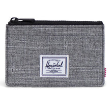 Load image into Gallery viewer, Front view of the raven Crosshatch cardholder wallet. 
