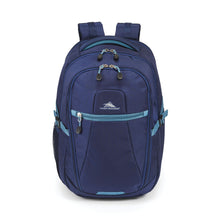 Load image into Gallery viewer, Front panel view of the blue backpack.
