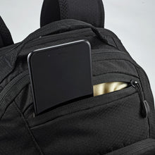 Load image into Gallery viewer, Close up to the cellphone compartment next to the top grip handle. 
