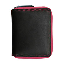 Load image into Gallery viewer, Front view of the black brights wallet. 
