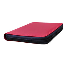 Load image into Gallery viewer, Angled view of the red Palm Beach wallet. 
