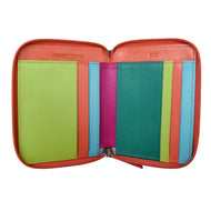 Interior view of the green Paradise zip wallet. 