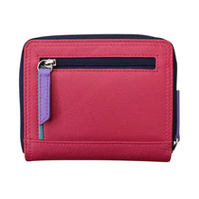Load image into Gallery viewer, Back panel view of the red Palm Beach wallet. 
