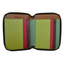 Load image into Gallery viewer, Interior view of the green sage wallet. 
