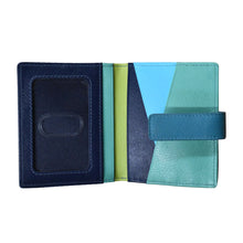 Load image into Gallery viewer, Interior view of the serenity blue wallet. 
