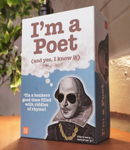 Load image into Gallery viewer, Angled front panel view of the I'm a Poet box.

