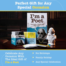 Load image into Gallery viewer, I'm a poet box and contents arranged with text: Perfect gift for any special occasion. Celebrate any occasion with the ideal gift of I'm a Poet, for birthdays, family holiday, any special celebration.

