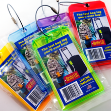 Load image into Gallery viewer, The green, yellow, blue, purple, and red luggage tags on a white background.
