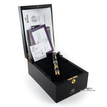 Load image into Gallery viewer, The fountain pen arranged in the presentation box with the included instructions, felt pouch, and certificates.

