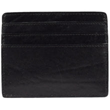 Load image into Gallery viewer, Back view of the black leather card case.
