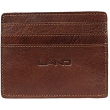 Load image into Gallery viewer, Front view of the cognac leather card case.
