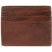 Load image into Gallery viewer, Back view of the cognac leather card case.
