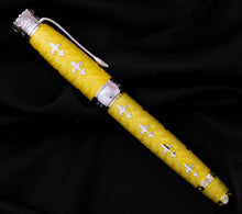 Load image into Gallery viewer, Michel Perchin Fleur-de-lis Yellow LE Fountain Pen
