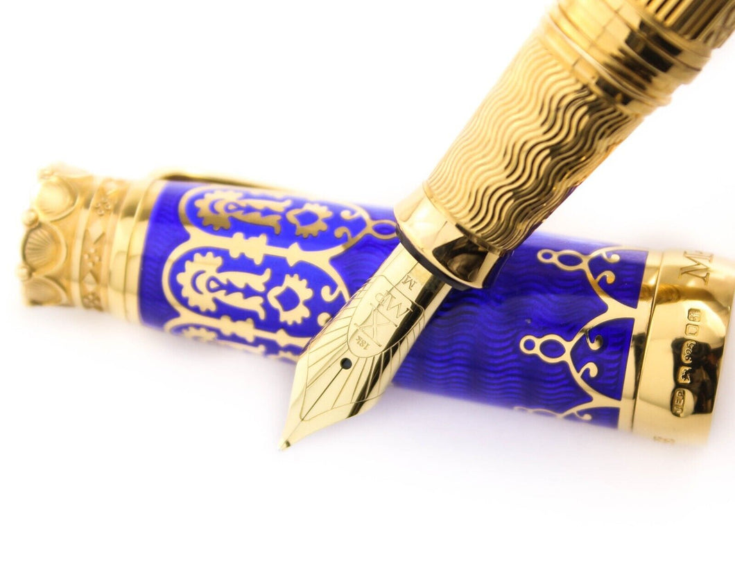 Michel Perchin Imperial 10th Anniversary Blue Vermeil Fountain Pen