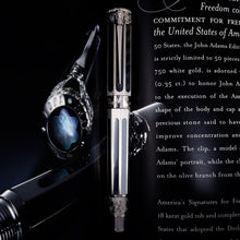 Load image into Gallery viewer, Montblanc US Signatures For Freedom John Adams Lim. Ed. White Gold Fountain Pen
