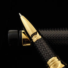 Load image into Gallery viewer, Montegrappa F1 Speed Limited Edition Podium Black Rollerball Pen Close up on Grip Section F1 Logo
