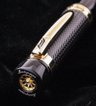 Load image into Gallery viewer, Montegrappa F1 Speed Limited Edition Podium Black Rollerball Pen Cap and Pen Top close up
